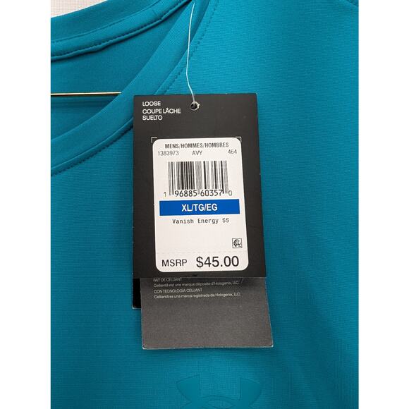 NWT Under Armour Men's UA Vanish Energy Short Sleeve Tee in Water sz XL - Picture 3 of 5